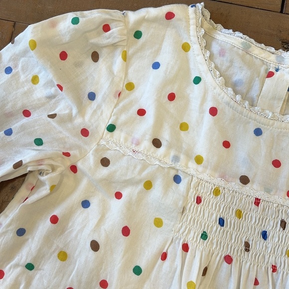 Mini Boden multicolored polka dot long sleeve blouse 7-8 years - Picture 2 of 6